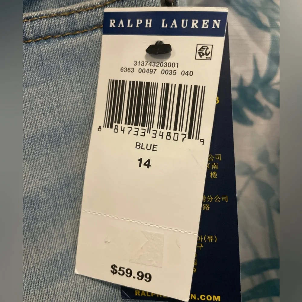 NWT girls 14 skinny Ralph Lauren jeans patch vintage look